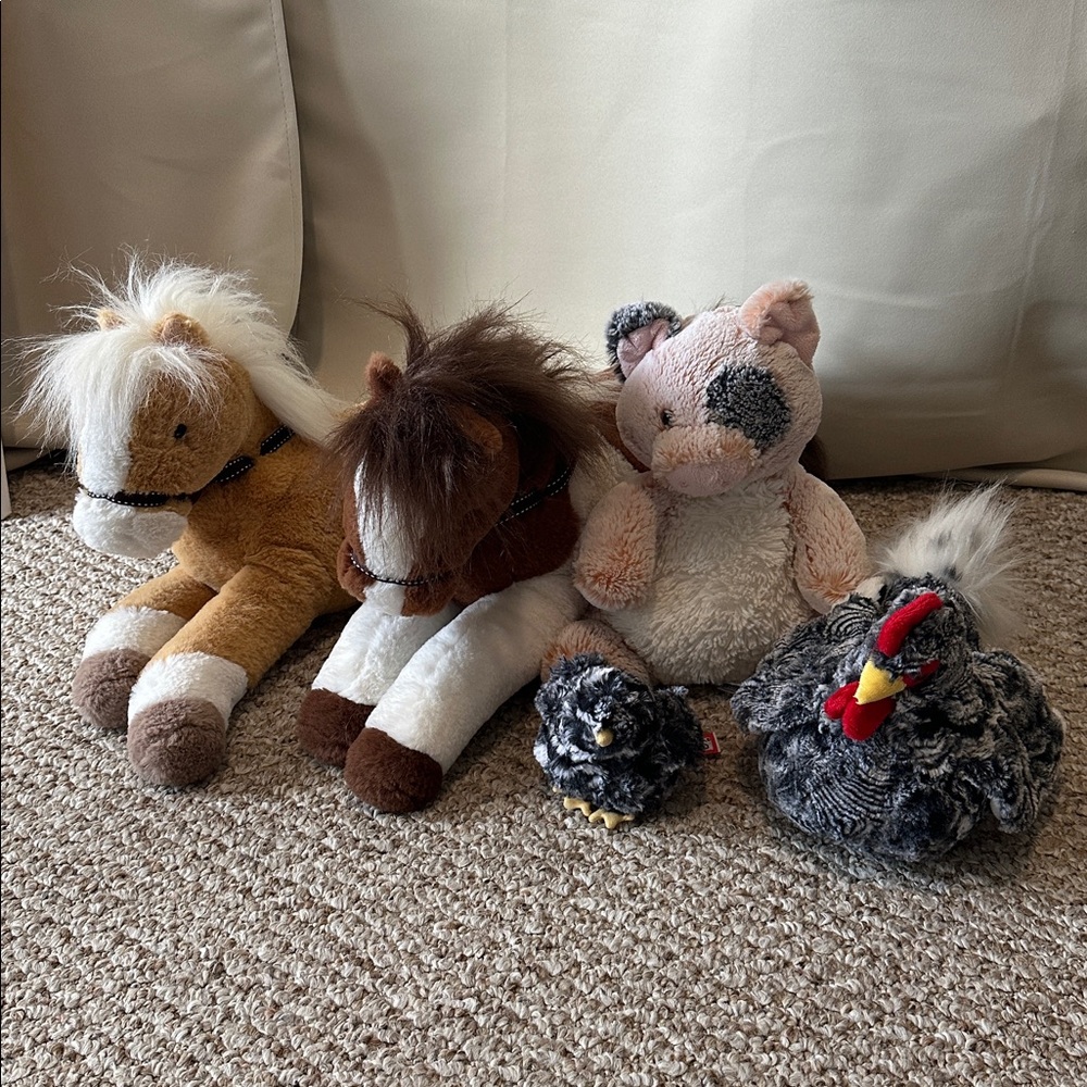 Barnyard Stuffed Animals Lot of 5